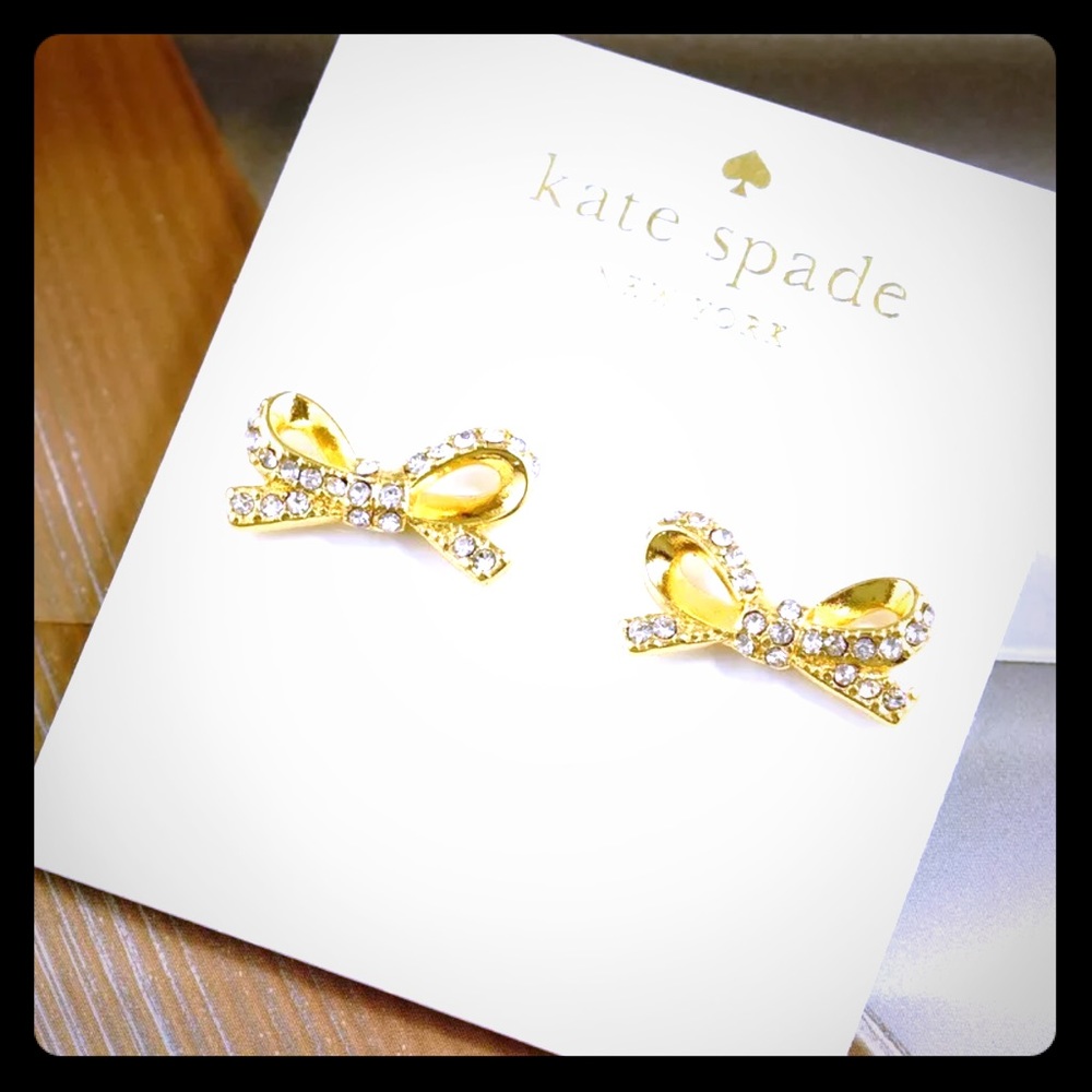 NWY KATE SPADE ♠️ pave skinny mini bow studs.